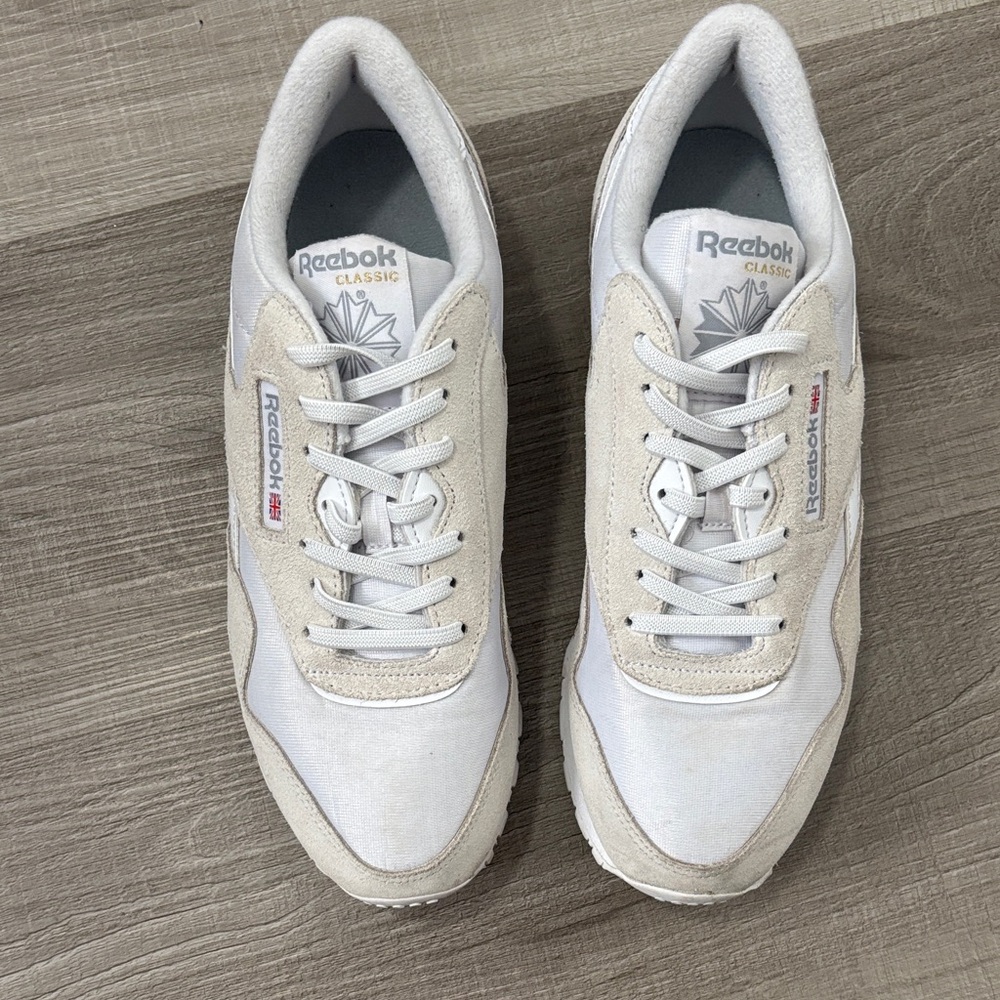 Reebok Classic White and Cream Athletic Shoes